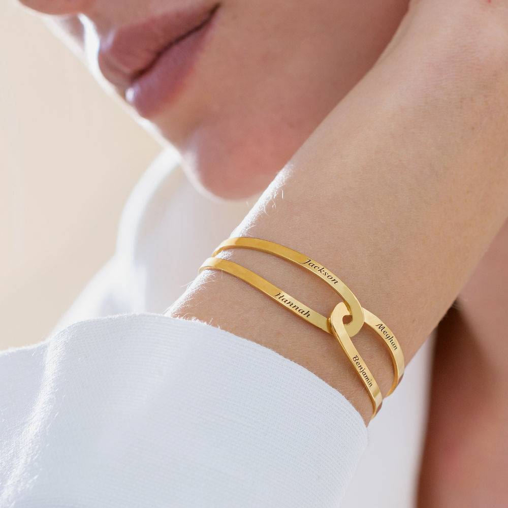 Hand in Hand - Custom Bracelet Cuff in Gold Plating - Image 6