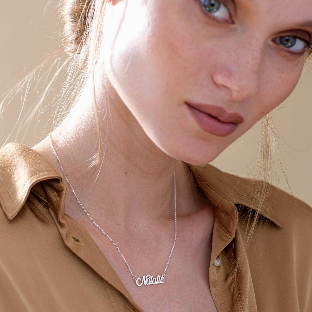 Cable Chain Script Name Necklace in Sterling Silver - Image 3