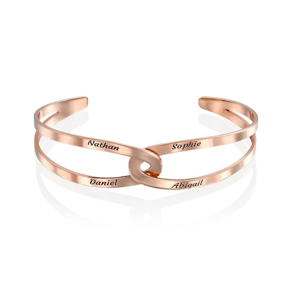 Hand in Hand - Custom Bracelet Cuff in Rose Gold Plating