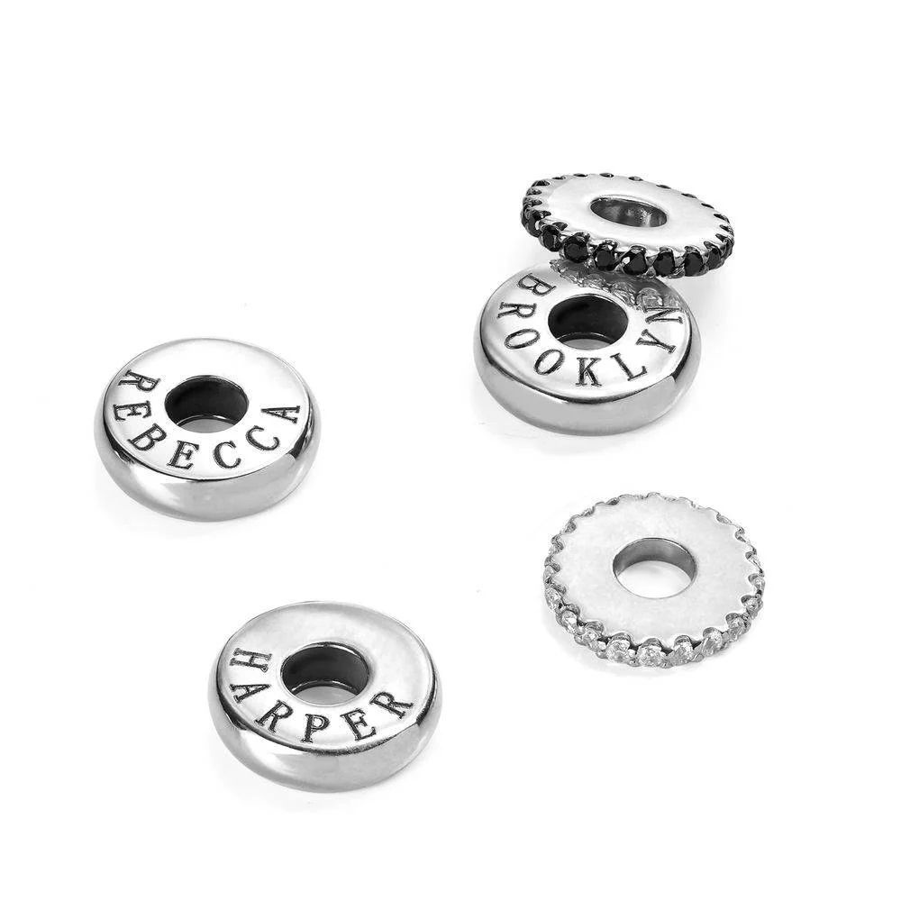 Custom Engraved Beads Necklace in Sterling Silver - Image 5
