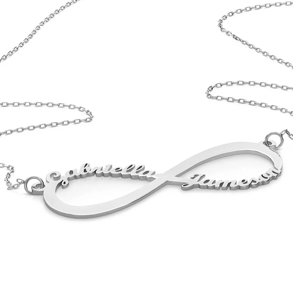 Infinity Name Necklace in 14k White Gold - Image 3