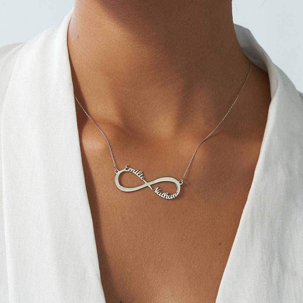 Infinity Name Necklace in 14k White Gold - Image 4