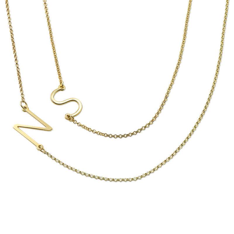 Sideways Initial Necklace in 18k Gold Vermeil - Image 2