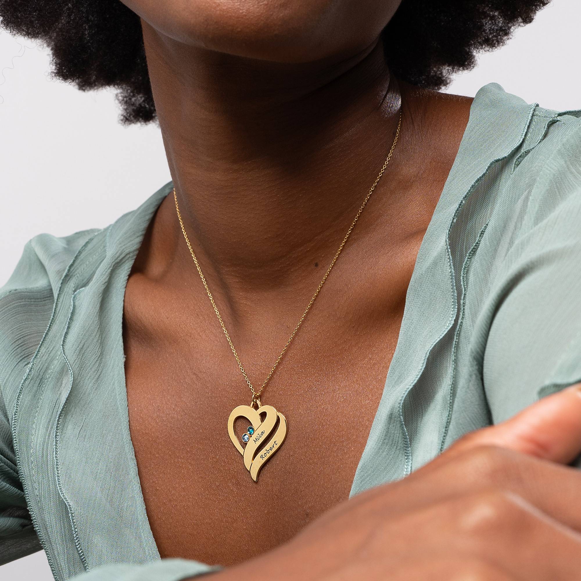 Two Hearts Forever One Necklace - 18k Gold Vermeil - Image 2