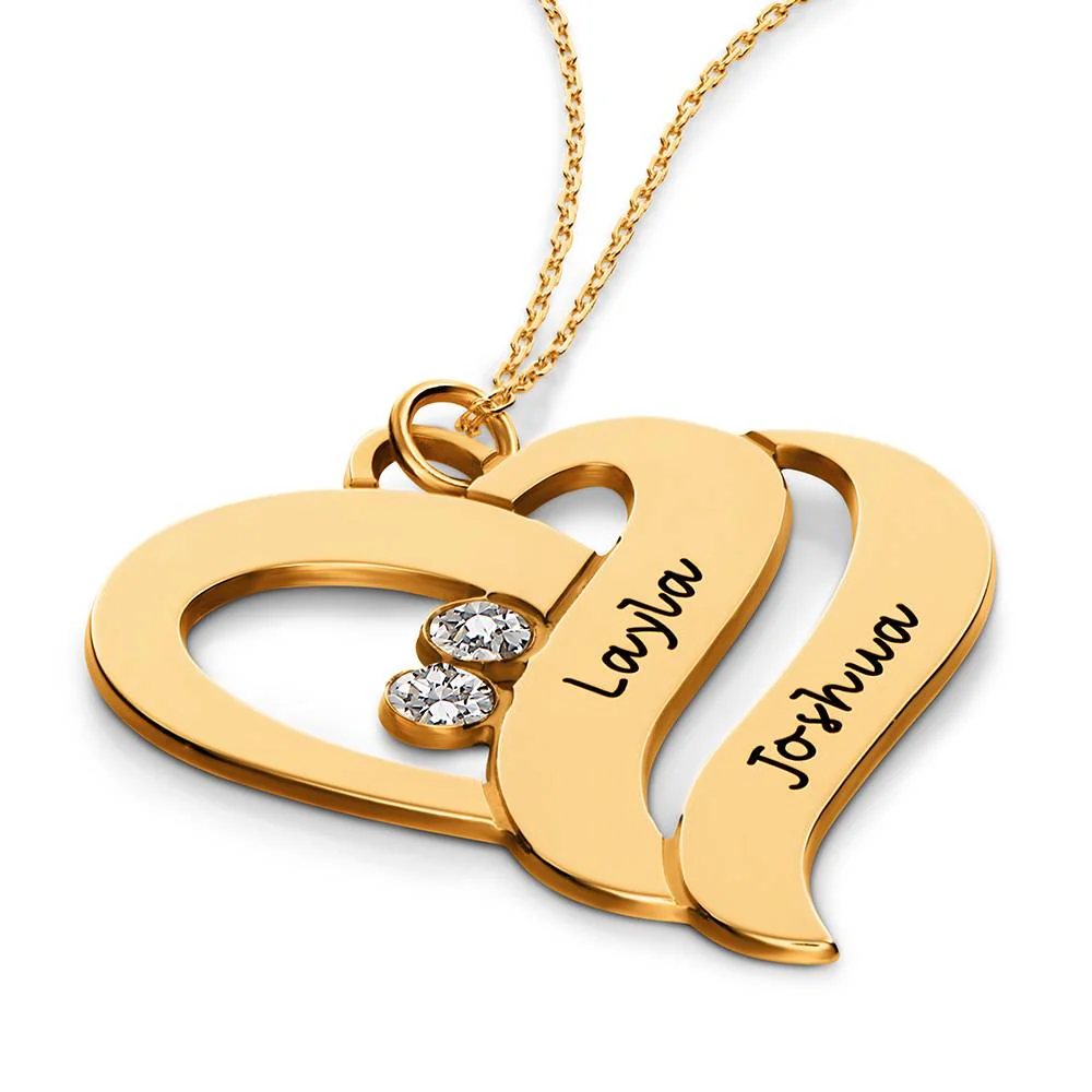 Two Hearts Forever One Necklace - 18k Gold Vermeil - Image 3