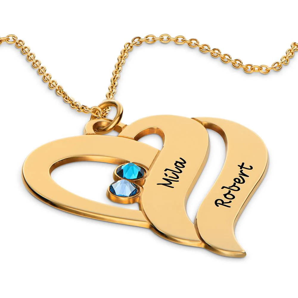 Two Hearts Forever One Necklace - 18k Gold Vermeil - Image 5
