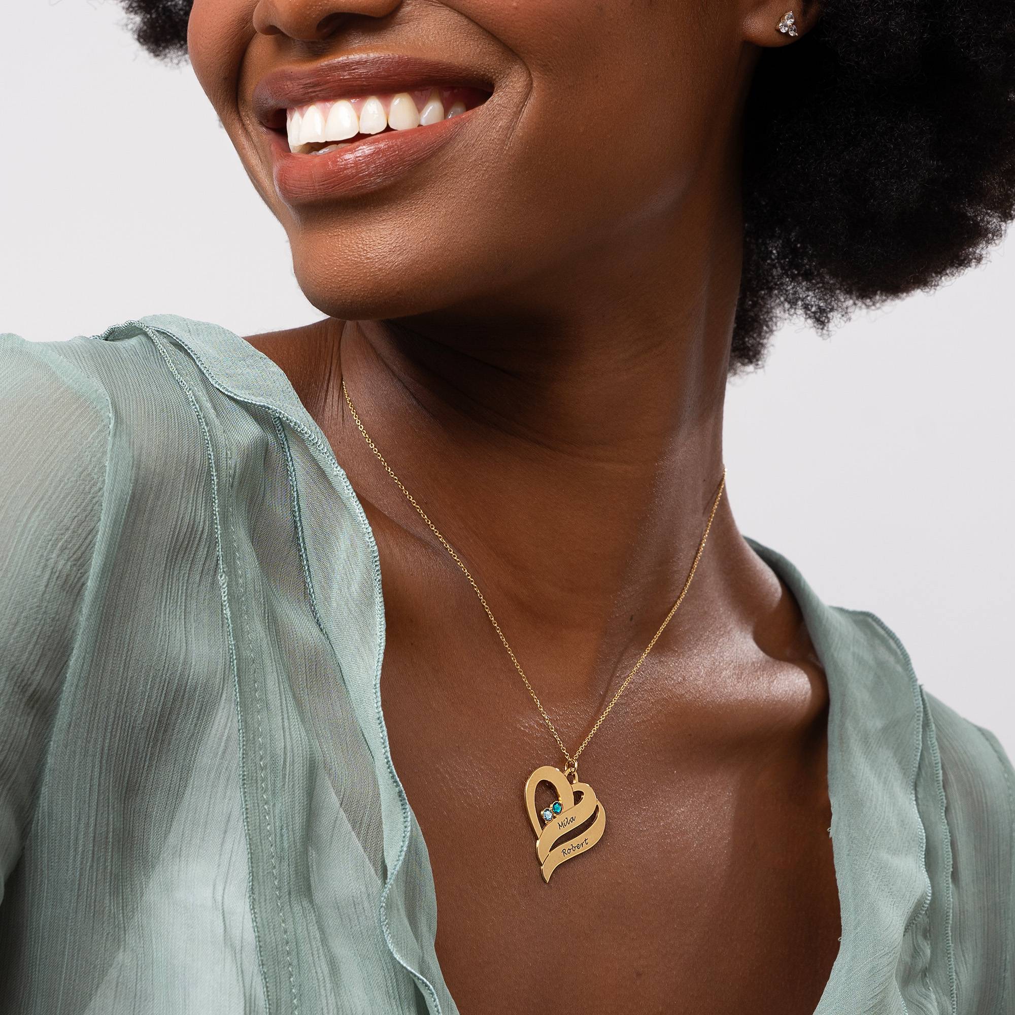 Two Hearts Forever One Necklace - 18k Gold Vermeil - Image 6