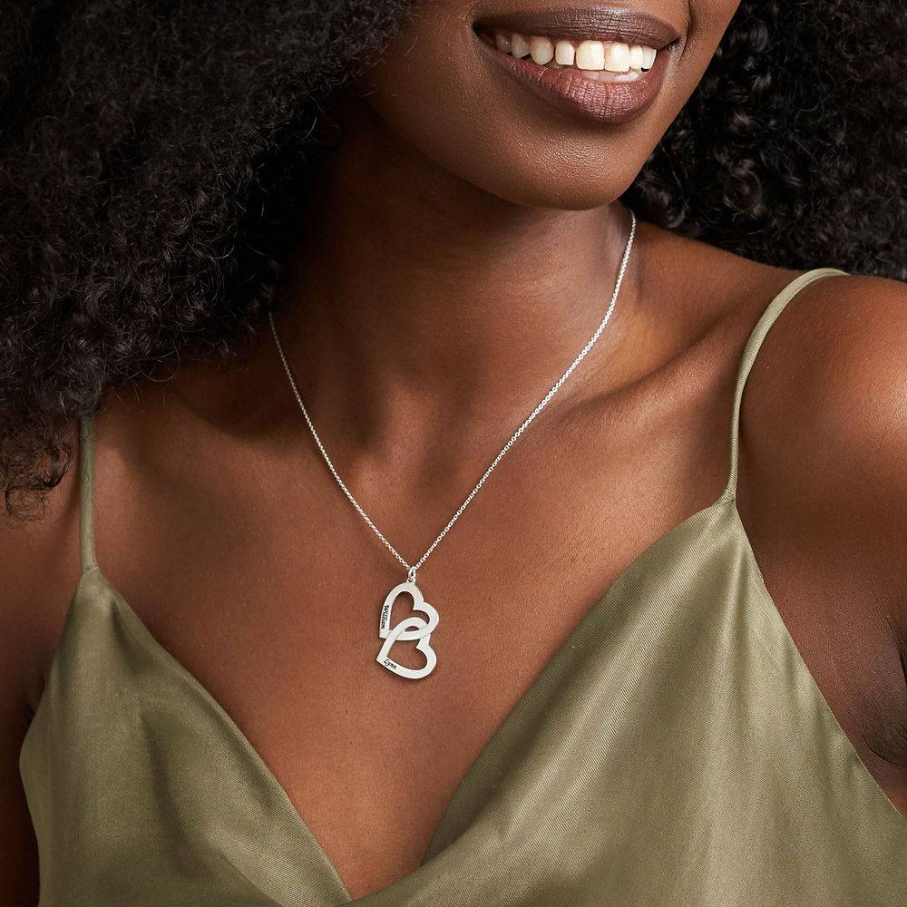 Heart in Heart Necklace in 10k White Gold - Image 2