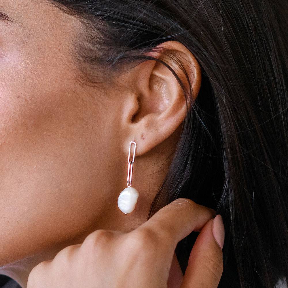 Baroque Pearl Links Earrings in Sterling Silver - Image 2