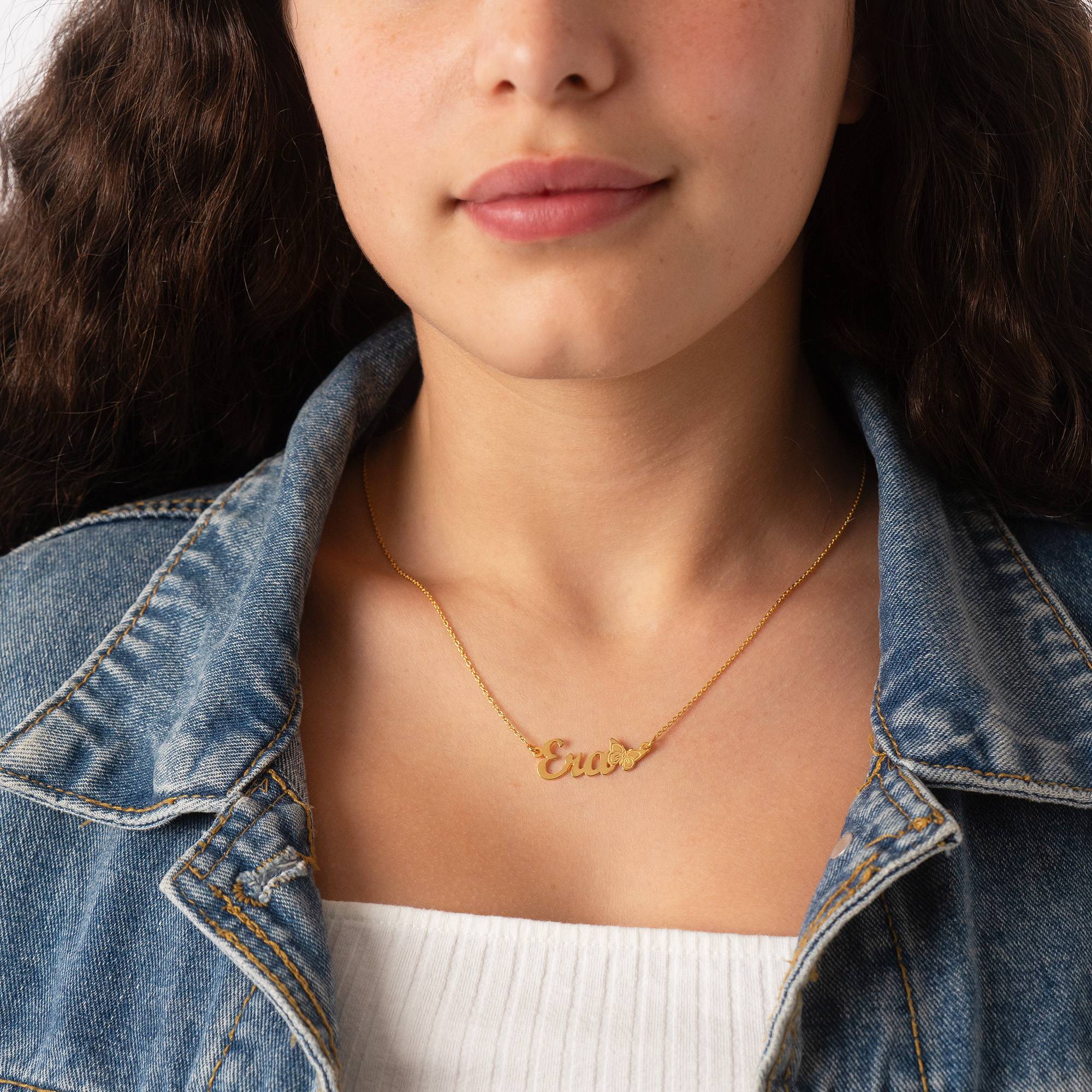 Butterfly Name Necklace in 18k Gold Vermeil - Image 3
