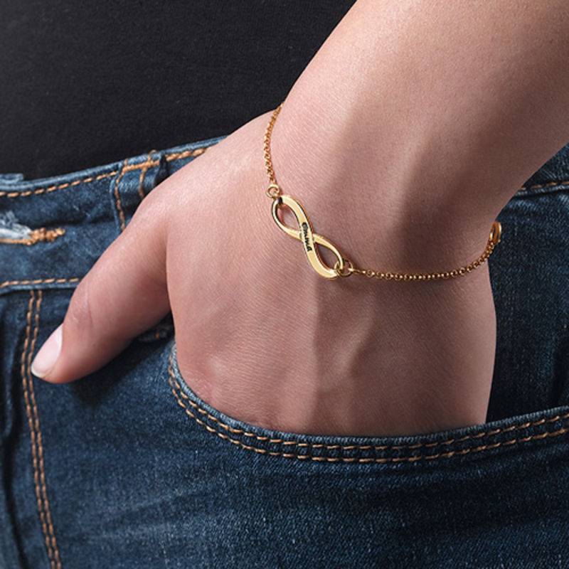 Gold Vermeil Engraved Infinity Bracelet - Image 2