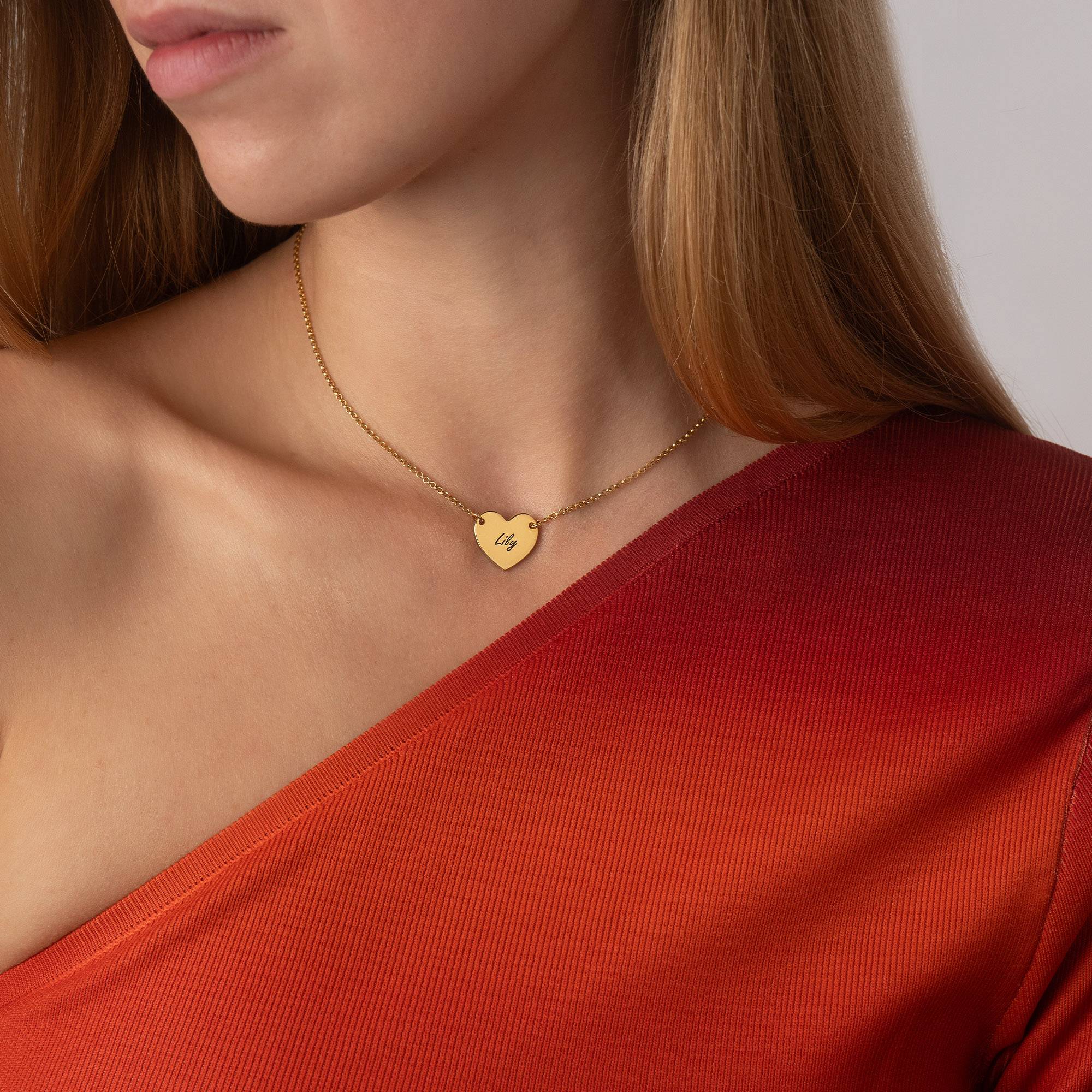Gold Vermeil Engraved Heart Necklace - Image 2