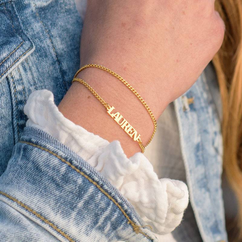 Name Bracelet with Capital Letters in 18K Gold Plating - Image 3