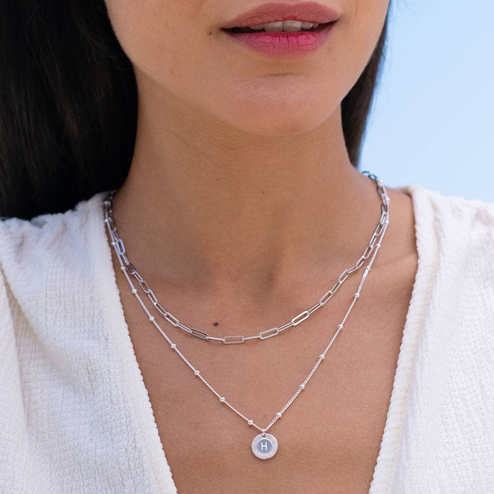 Mini Rayos Initial Necklace in Sterling Silver - Image 2