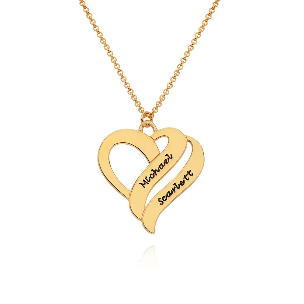 Two Hearts Forever One Necklace in 18k Gold Vermeil