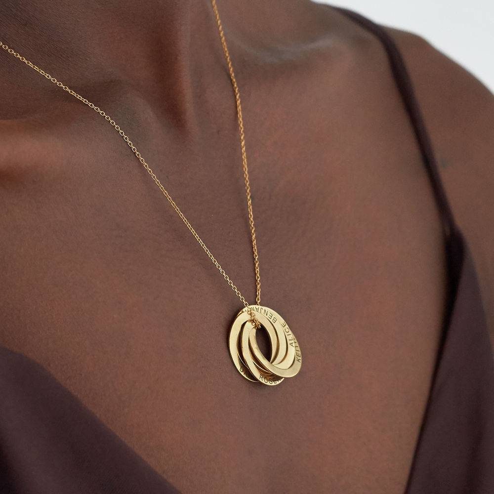 5 Russian Rings Necklace in Gold Plating - Family Necklace for Mom - Mothers Gifts Sale - Grandmother's Necklace - Gift for Grandma - Image 4