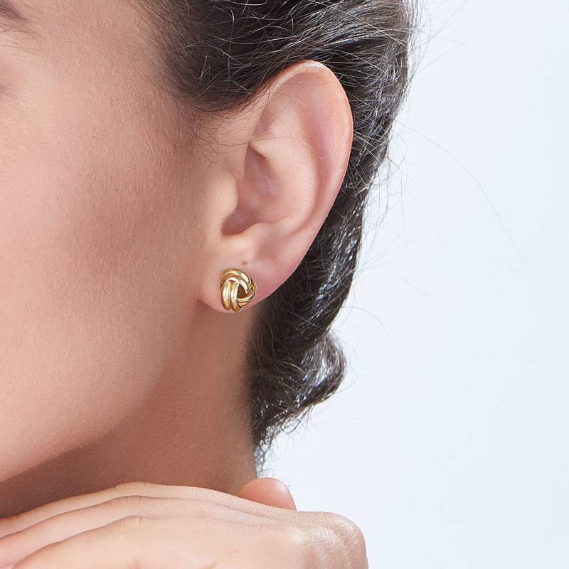 Gifts for Bridal Shower - Love Knot Earrings in Gold Plated - Image 2