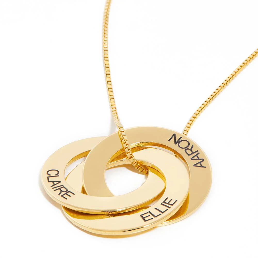 Best Anniversary Gifts for Wife - Russian Ring Necklace with Engraving in Vermeil - Image 4