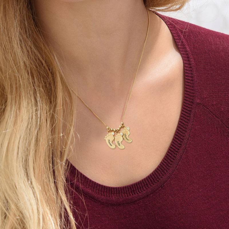 Mom Jewelry - Baby Feet Necklace in Vermeil - Image 3