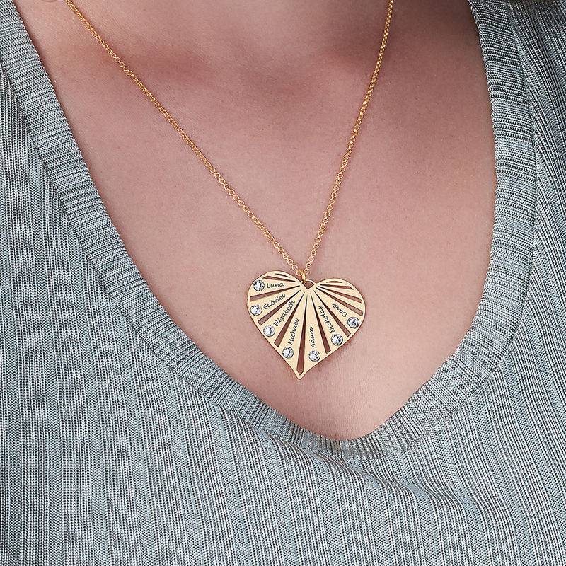 Mothers Gifts Ideas - Family Necklace with Birthstones in 18k Gold Vermeil - Mom Jewelry - Mothers Necklace - Image 4