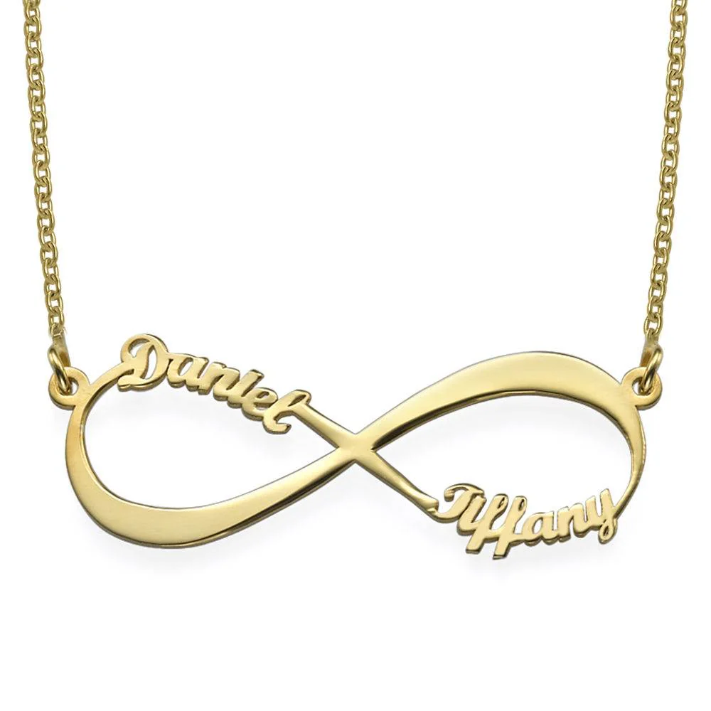 Good Gift for Her - Infinity Name Necklace in Vermeil - Mother's Necklace
