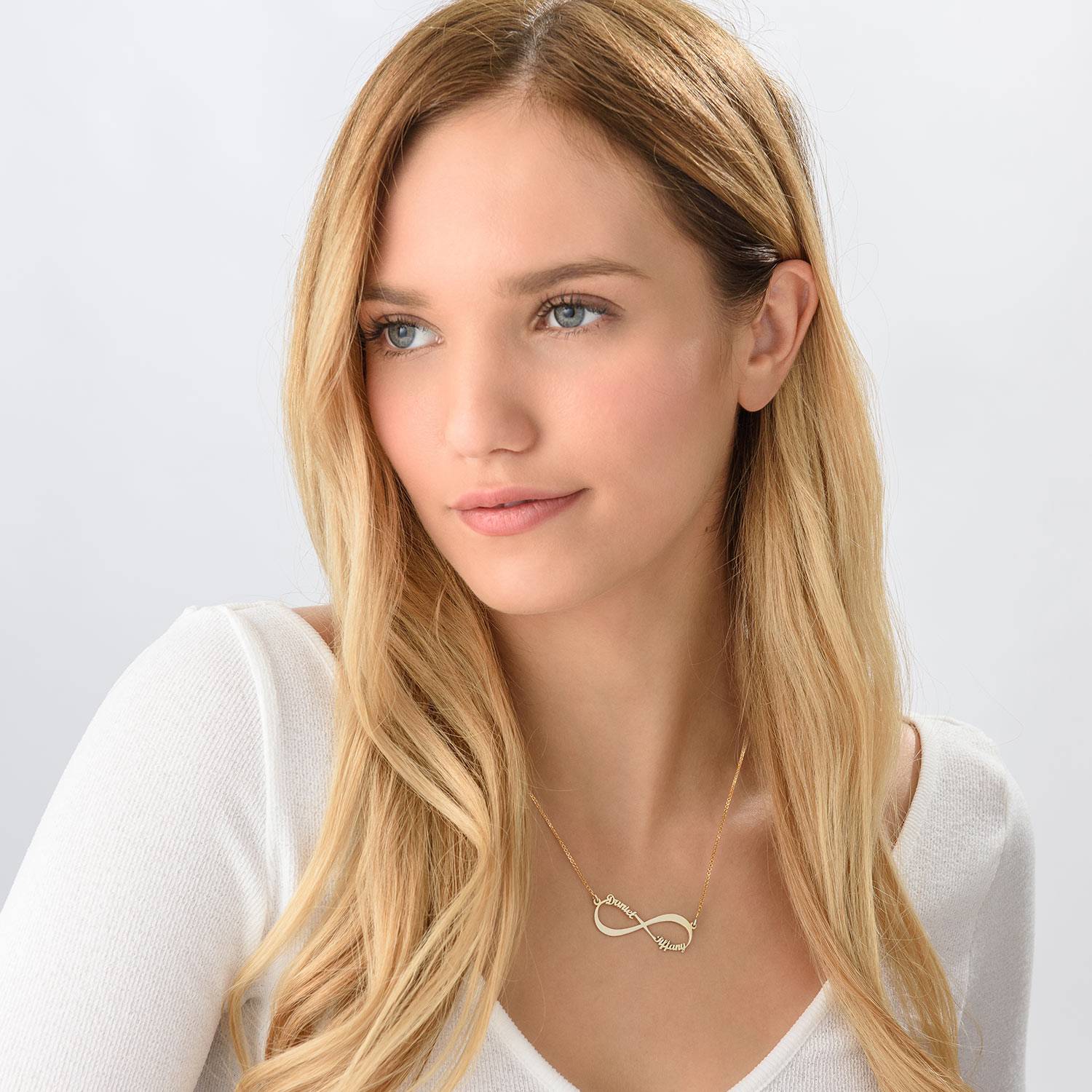 Good Gift for Her - Infinity Name Necklace in Vermeil - Mother's Necklace - Image 2