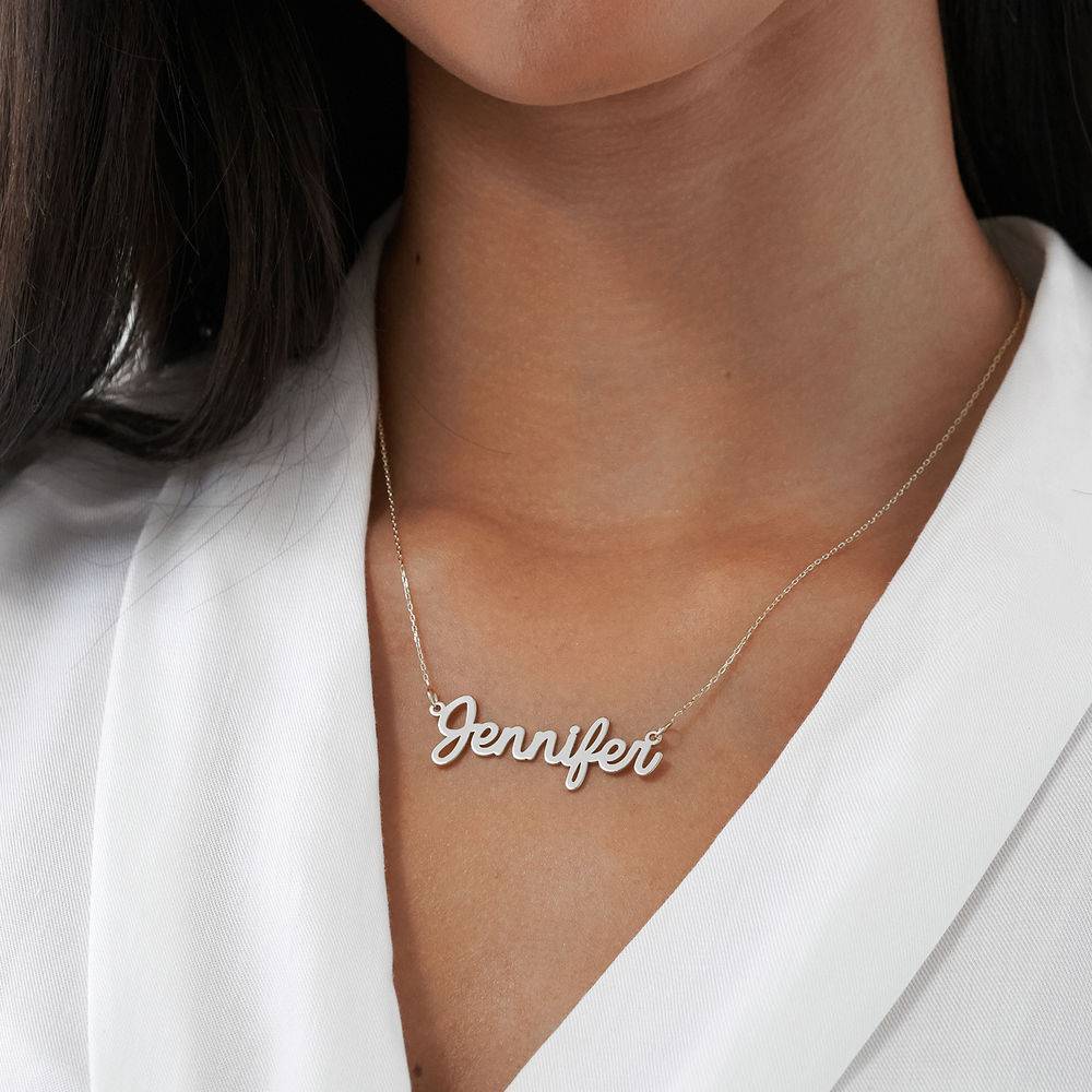 Gifts Ideas for Her - Personalized Cursive Name Necklace in 14K White Gold - Personalized Name Necklace - Image 2