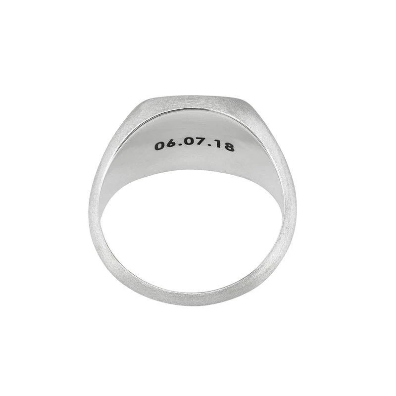 Engraved Signet Ring in Silver Matte - Image 3