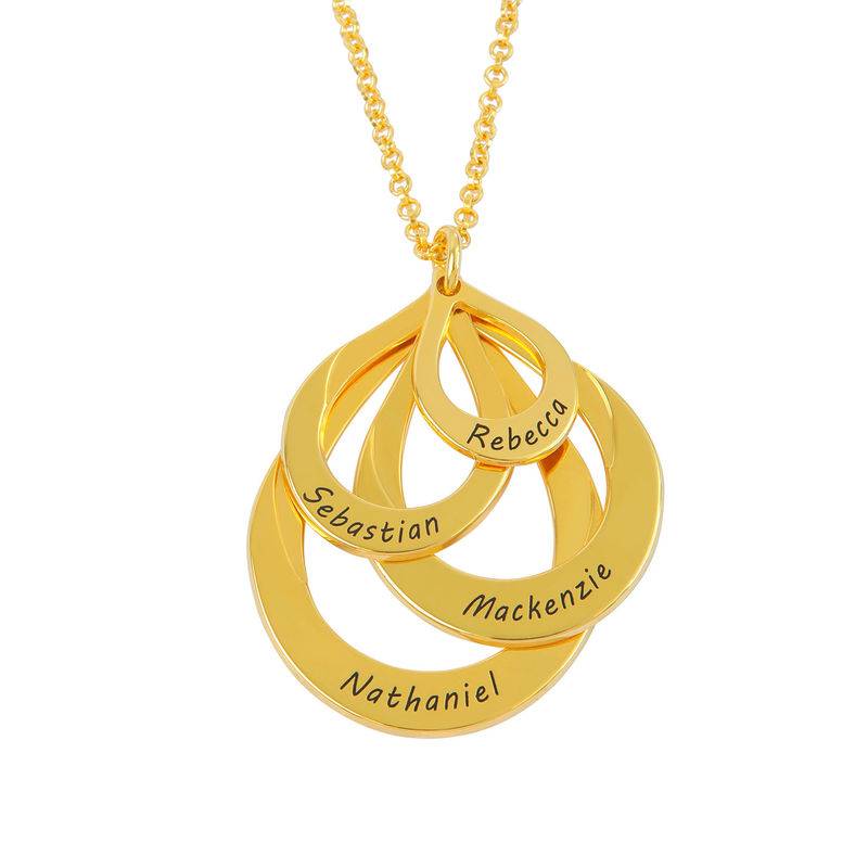 Mothers Gifts - Engraved Family Necklace - Four Drops in Gold Plating - Mom Necklace - Mom Jewelry - Image 3