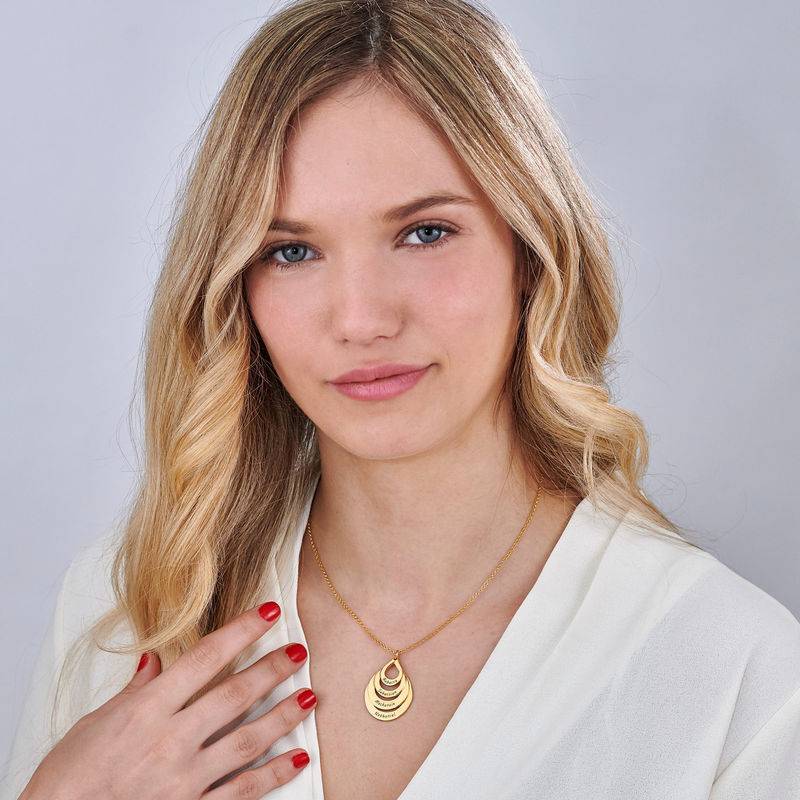 Mothers Gifts - Engraved Family Necklace - Four Drops in Gold Plating - Mom Necklace - Mom Jewelry - Image 4