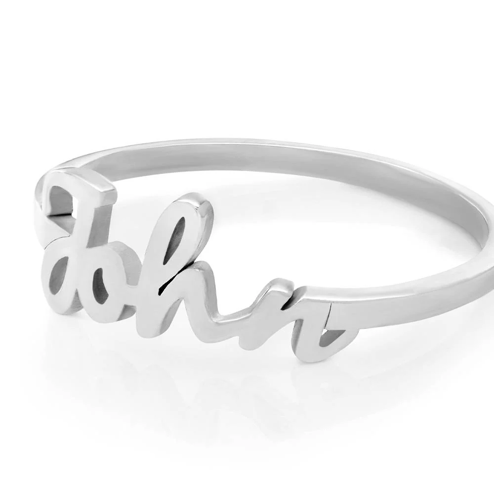 Wife Gifts - Script Name Ring in Silver - Image 3