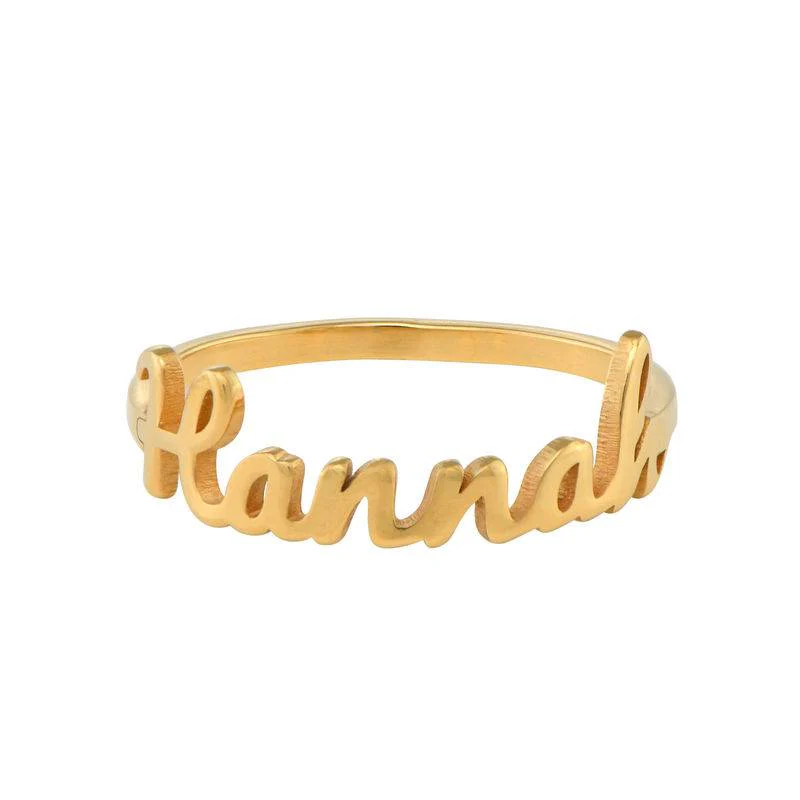Personalized Script Name Ring in Gold Plating - Gifts for Her - Image 3