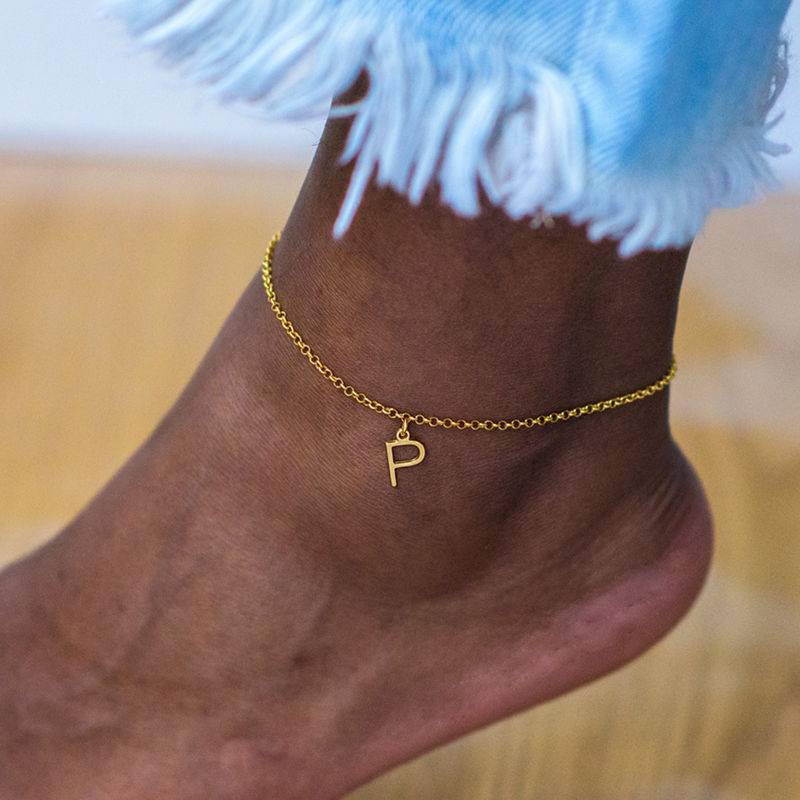 Ankle Bracelet with Initial in Gold Plating - Image 3