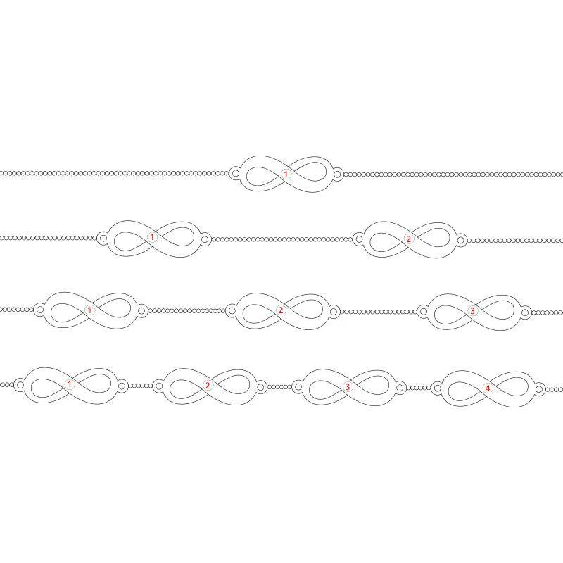 Personalized Multiple Infinity Bracelet with Rose Gold Plating - Image 5