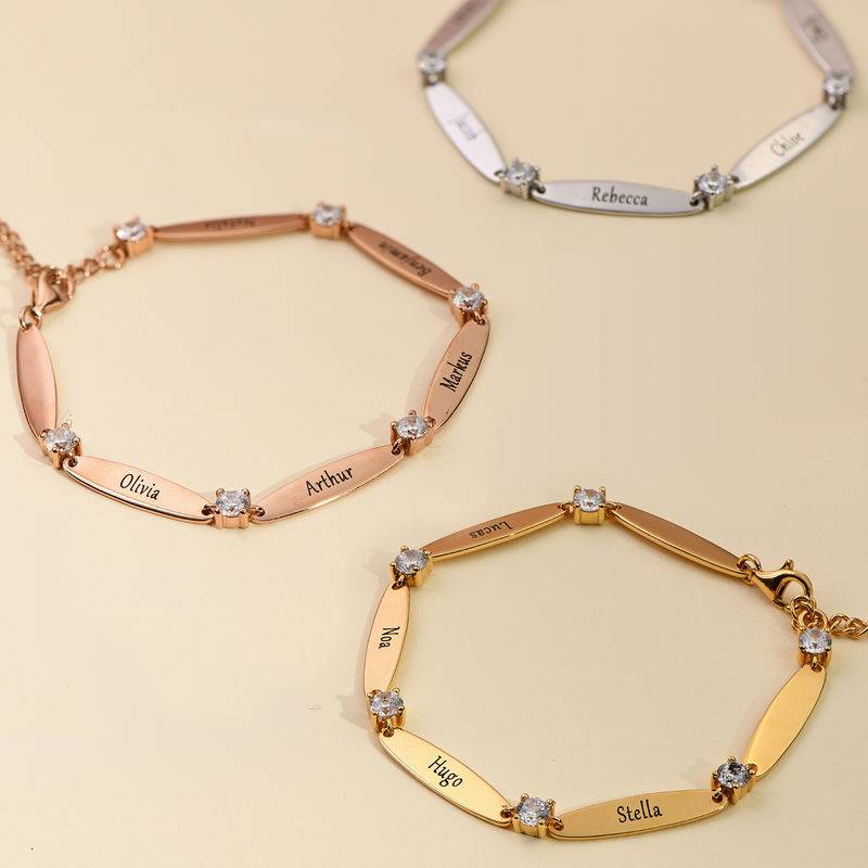 Great Gifts for Mom - Engraved Mother Bracelet with Cubic Zirconia - Image 3