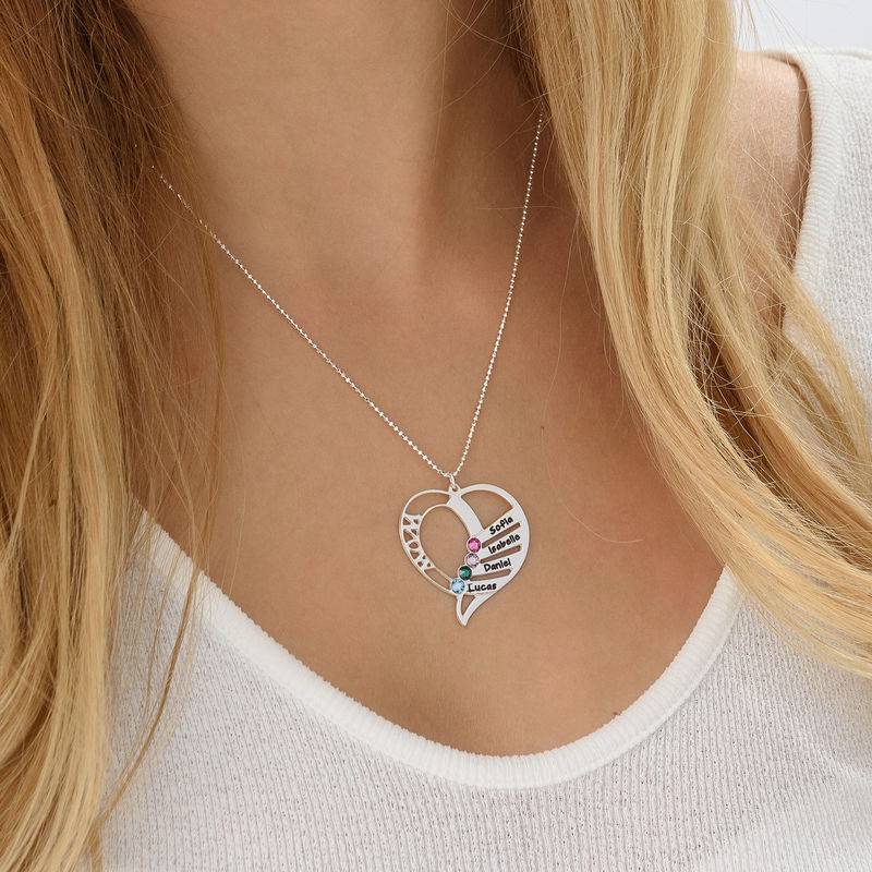 Birthstone Necklace for Mom in Sterling Silver - Mom Necklace - Engraved Necklace - Gifts for Wife - Jewelry for Mom - Gifts for Mom - Image 2