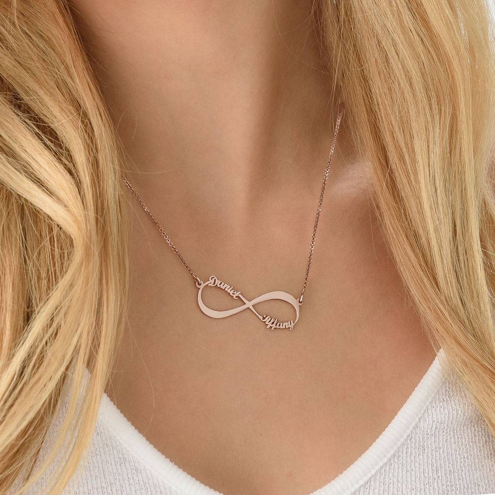 Mother of the Groom Gifts - Infinity Name Necklace with Rose Gold Plating - Mom Necklace With Names - Image 4