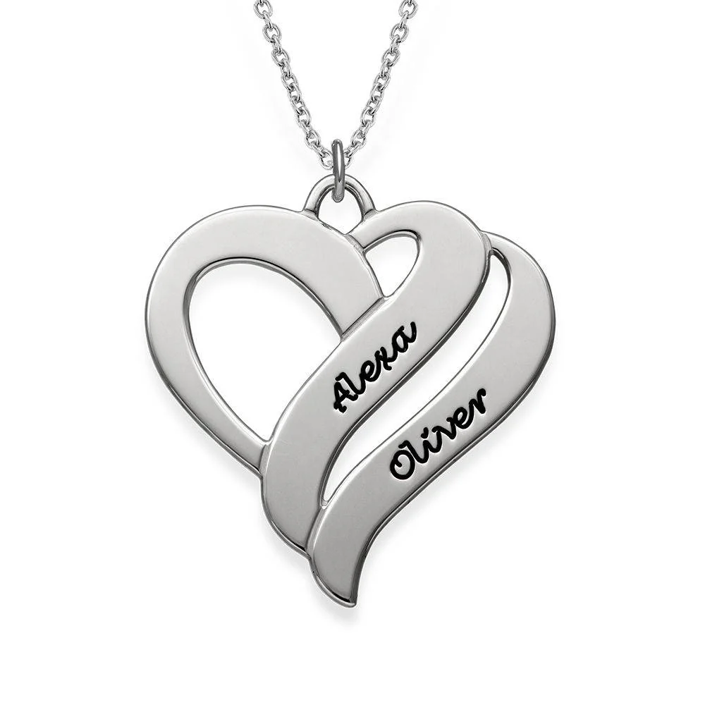 Anniversary Gifts for Her - Two Hearts Forever One Necklace