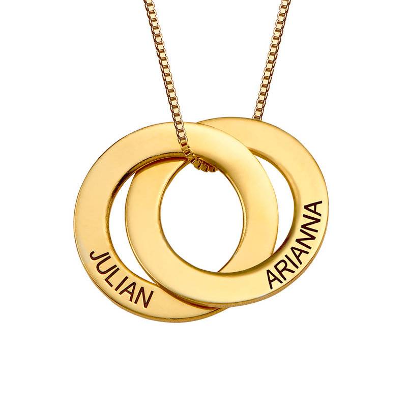 Anniversary Gifts for Her - Russian Ring Necklace with 2 Rings - Gold Plated