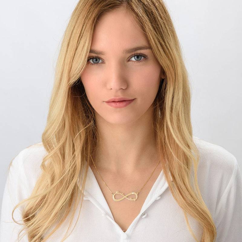 Push Present - Infinity Name Necklace Gold Plated with Diamond - Image 2