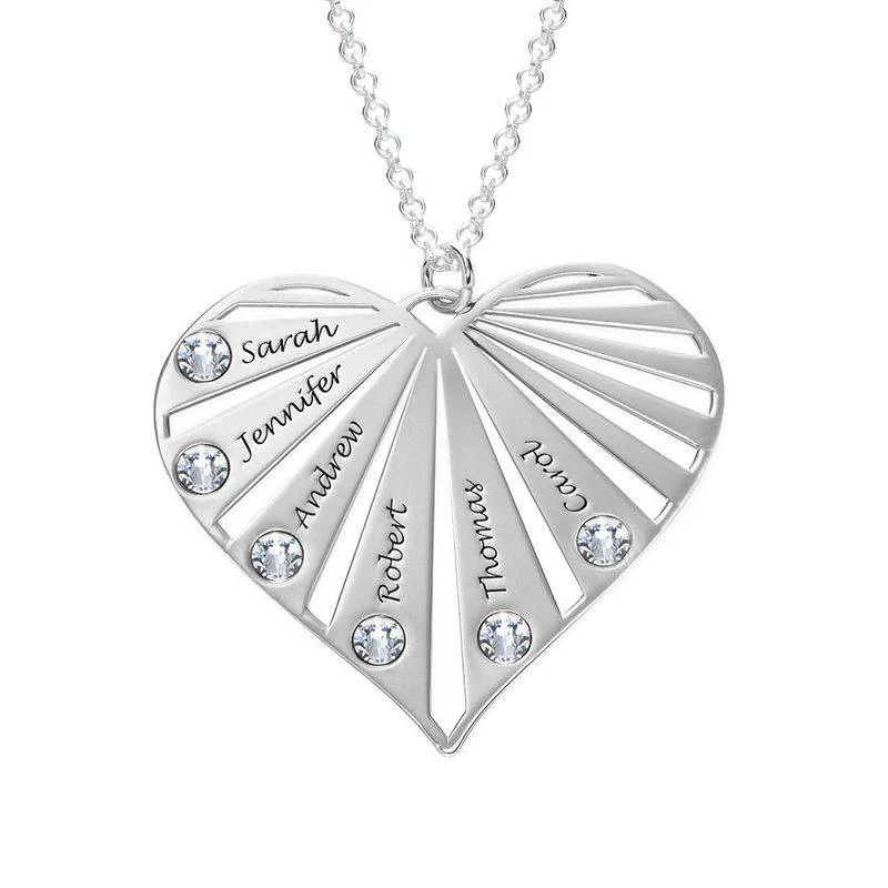 Family Necklace With Birthstones in Silver Sterling - Best Gifts for Mom - Mothers Necklace - Personalized Mom Necklace - Presents for Mom - Image 3