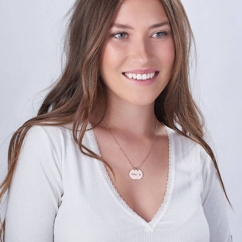 Personalized Jewelry - Rose Gold Plated Disc Necklace - Image 2