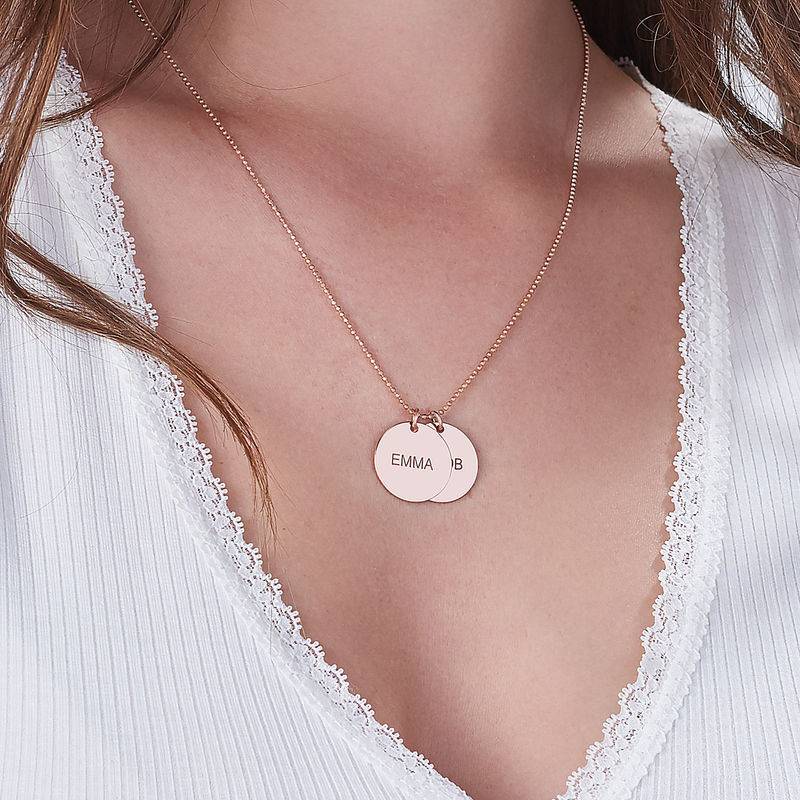 Personalized Jewelry - Rose Gold Plated Disc Necklace - Image 3