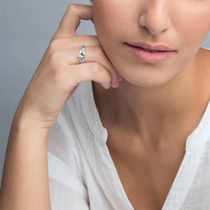 Gifts to Get Your Mom - Personalized Birthstone Ring - Mother's Ring - Image 3