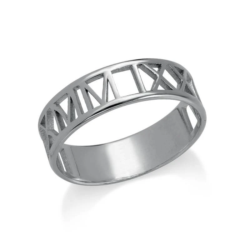 Anniversary Date Rings - Roman Numeral Ring
