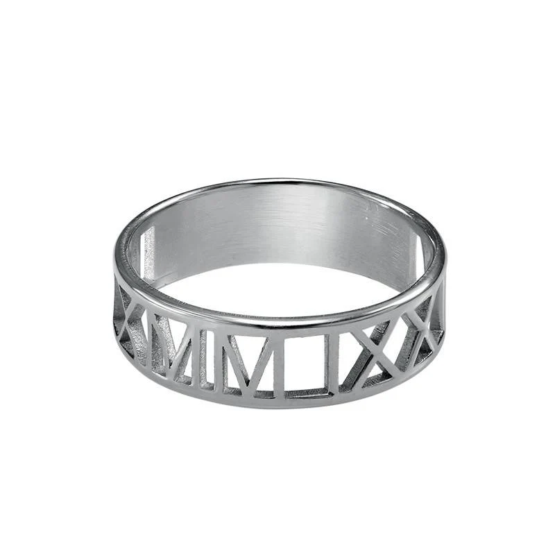 Anniversary Date Rings - Roman Numeral Ring - Image 3