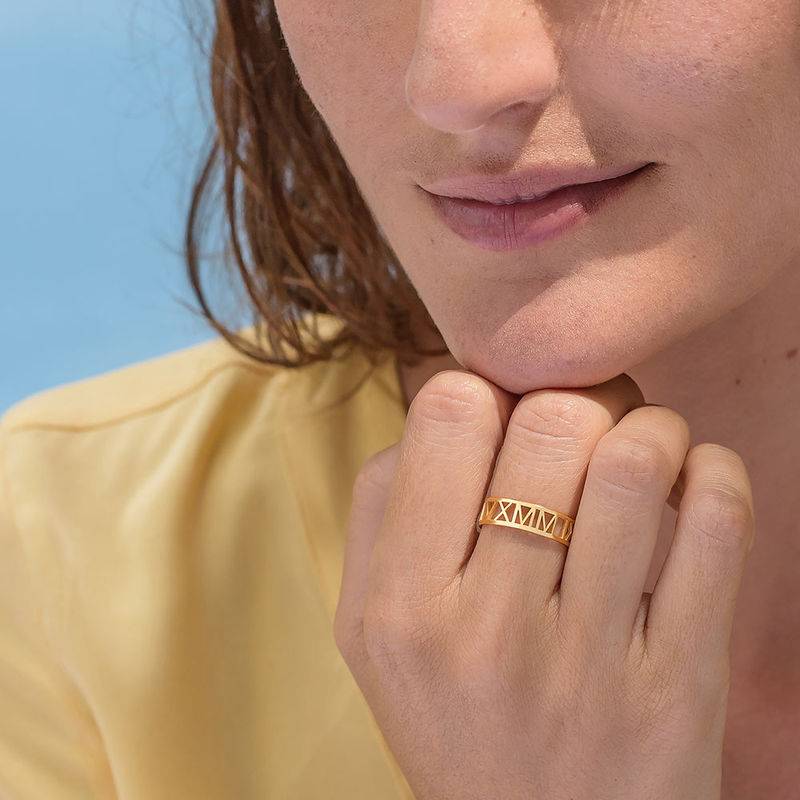 Gold Plated Roman Numeral Ring - Image 4