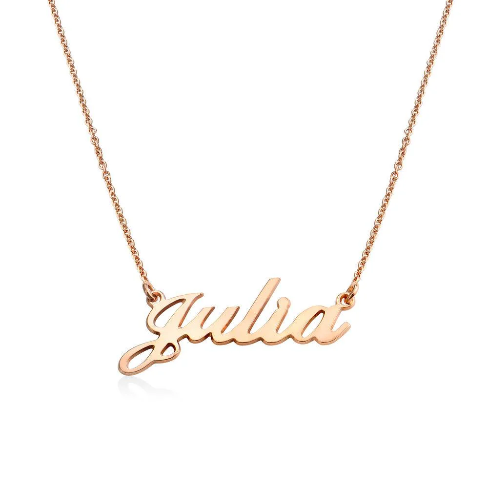 Personalized Classic Name Necklace in 18k Rose Gold Plated Sterling Silver - Best Birthday Gifts for Her