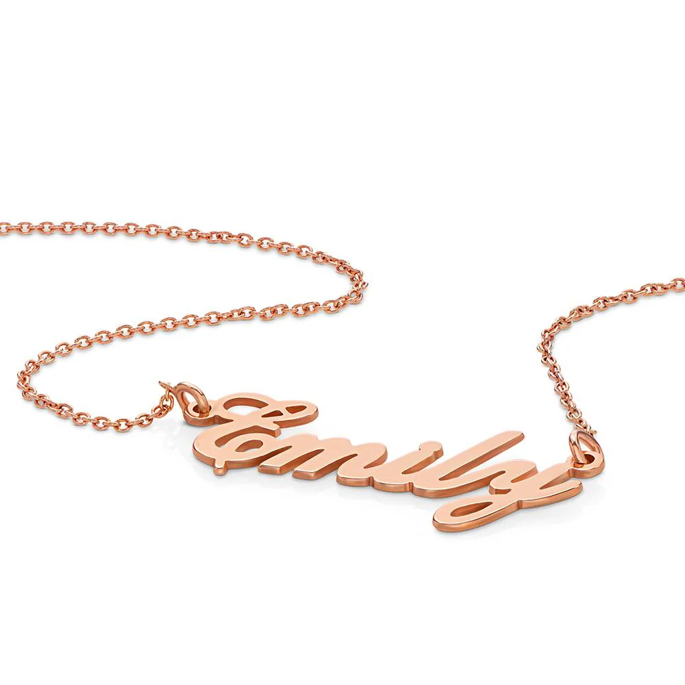Classic Name Necklace in 18k Rose Gold Plating Sterling Silver - Birthday Gifts for Her - Custom Necklace for Her - My Name Necklace - Image 3