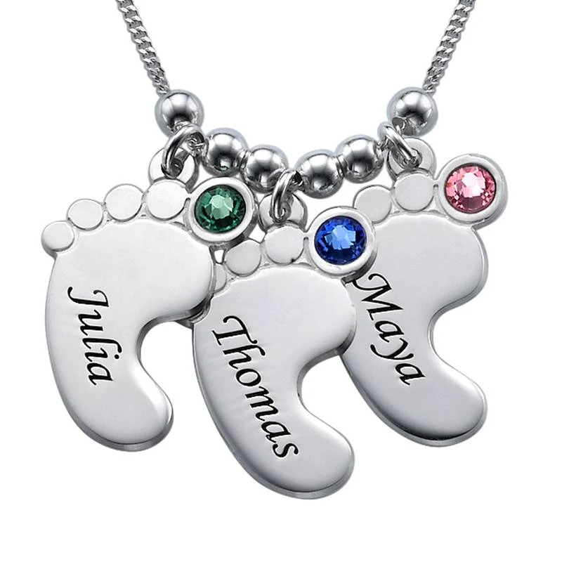 Baby Feet Mom Necklace - Push Present - Mother Gift - Personalized Necklace for Mother - Gifts for New Mom - Mom Jewelry